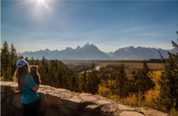 Jennifer photographing the mountains